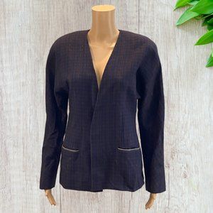 VINTAGE ELLEN TRACY -- Blazer/Suit Jacket, 100% Wool, Eggplant, Fully Lined